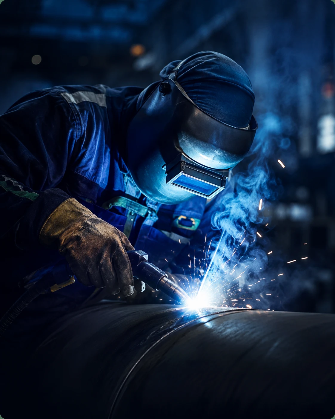 Exécution industrielle et soudage sur un chantier TLS à Cherbourg